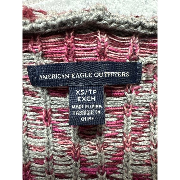 American Eagle Outfitter AEO Sweater Hoodie Womens XS Aztec Knit Pullover Medium - Picture 11 of 16